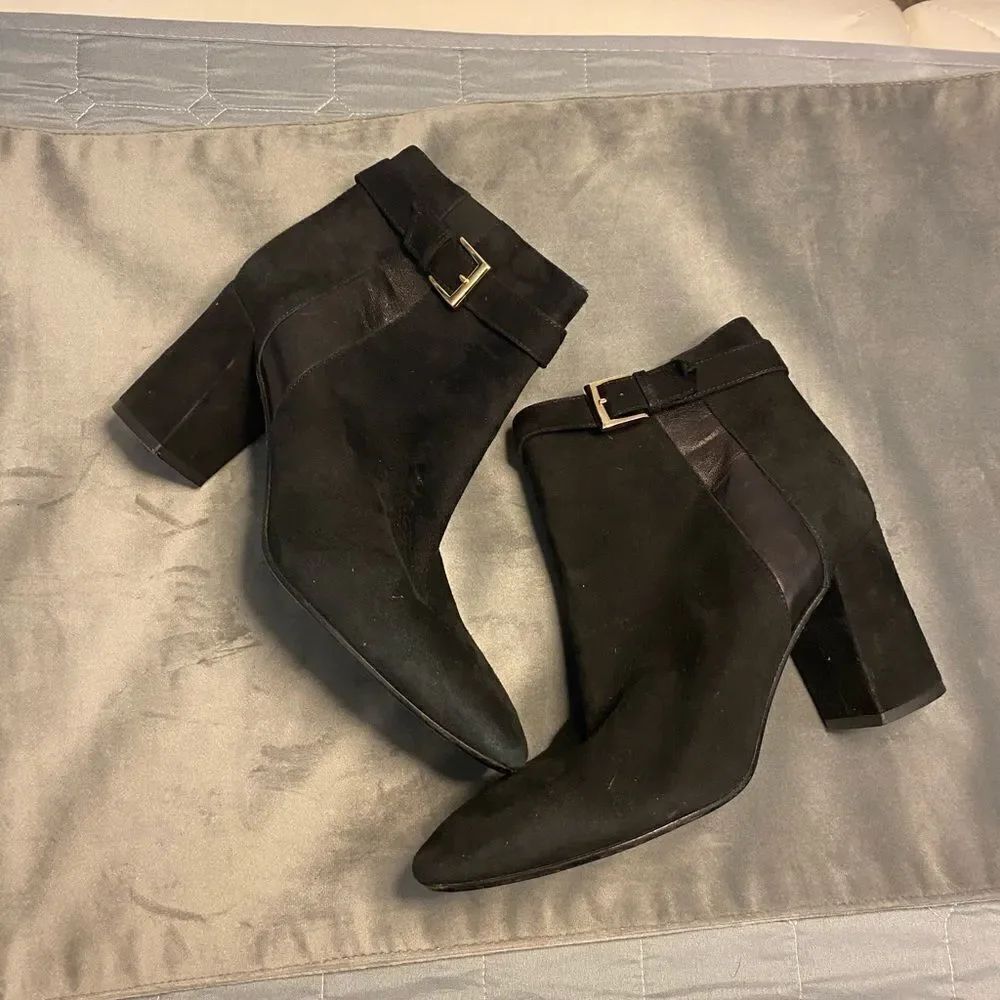 Kate Spade black suede booties, size 8